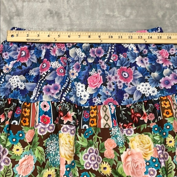 Ursime Boho Floral Patchwork Skirt - Multicolor Sz 2X - Picture 3 of 9
